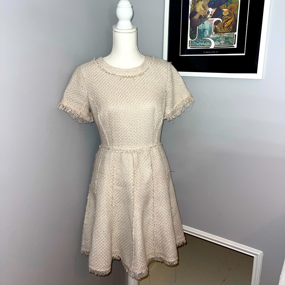 Eliza J tweed blush dress